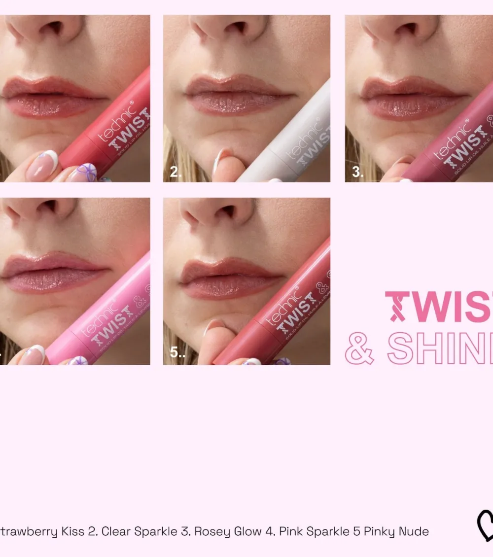 Aceite labial sólido con color Twist & Shine - Pinky Nude>Technic Cosmetics Outlet