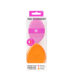 Borla multiusos de doble cara Miracle 2-in-1 Powder Puff + Estuche de viaje>Real Techniques Online
