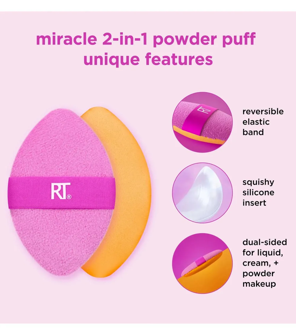 Borla multiusos de doble cara Miracle 2-in-1 Powder Puff>Real Techniques New