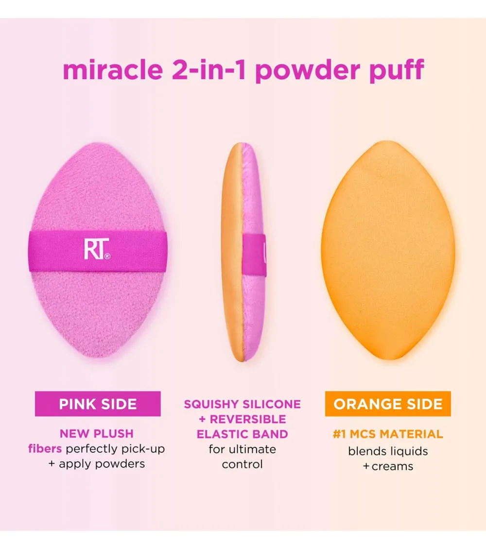 Borla multiusos de doble cara Miracle 2-in-1 Powder Puff>Real Techniques New