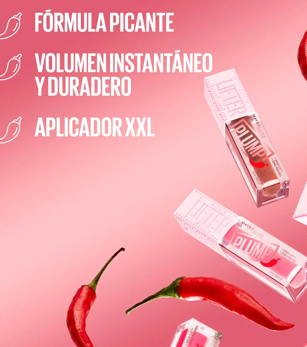 Brillo de labios voluminizador Lifter Plump - 004: Red Flag>Maybelline