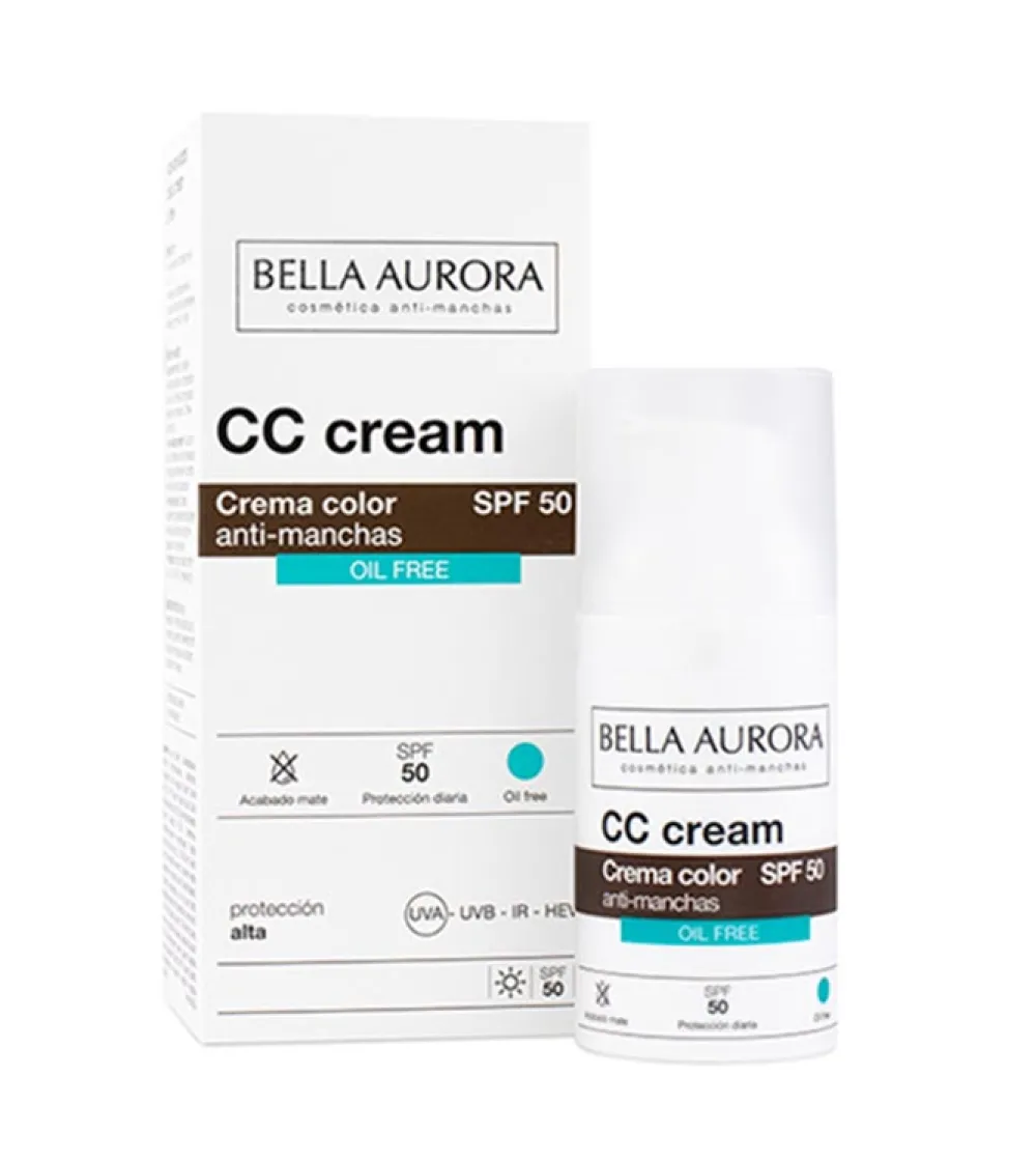 CC Cream anti-manchas SPF50+ - Oil free>Bella Aurora