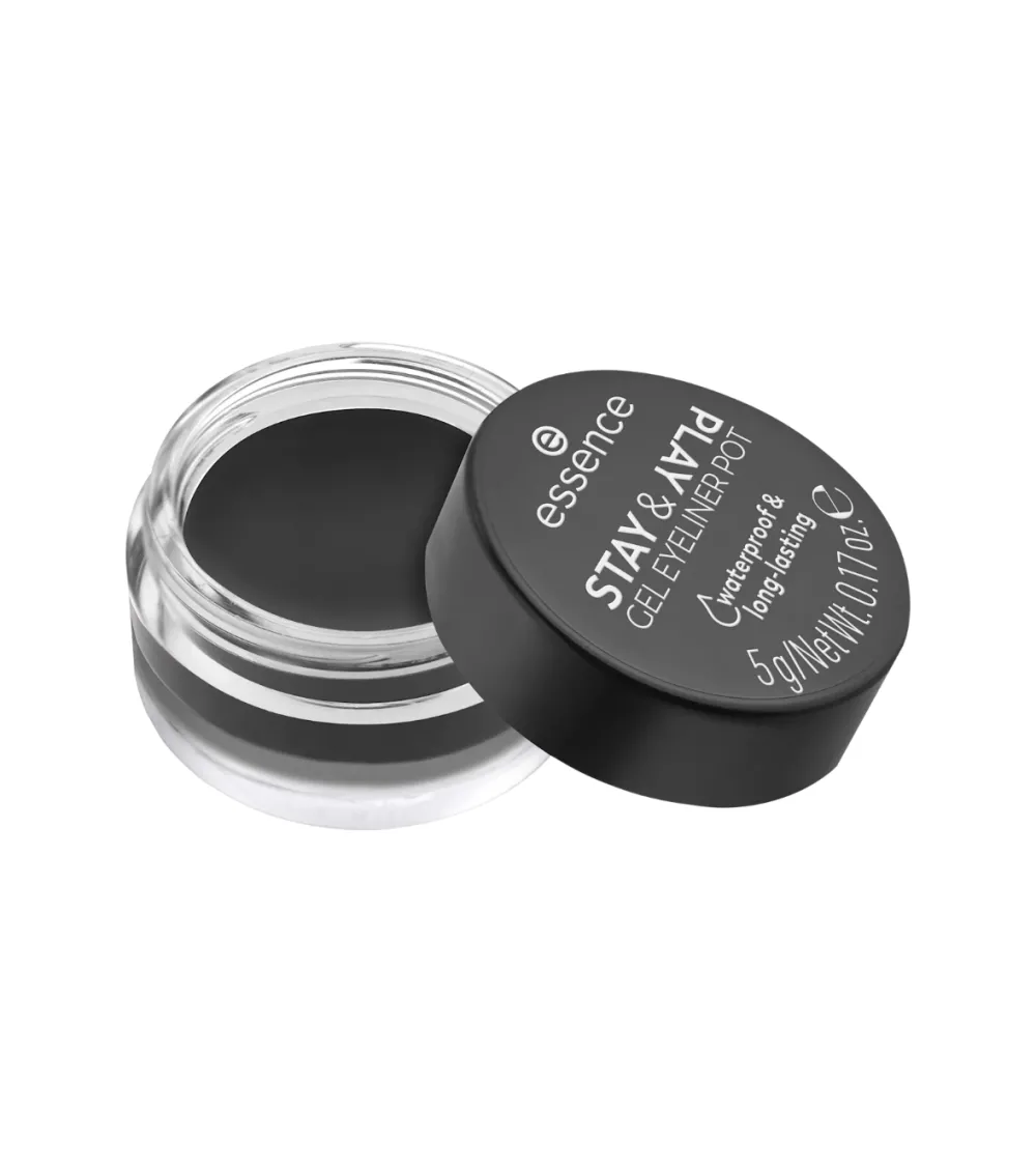 Delineador de ojos en gel Stay & Play Waterproof - 01: Black>essence Sale