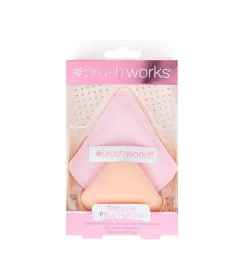 Dúo de borlas de maquillaje triangulares acolchadas>Brushworks Best
