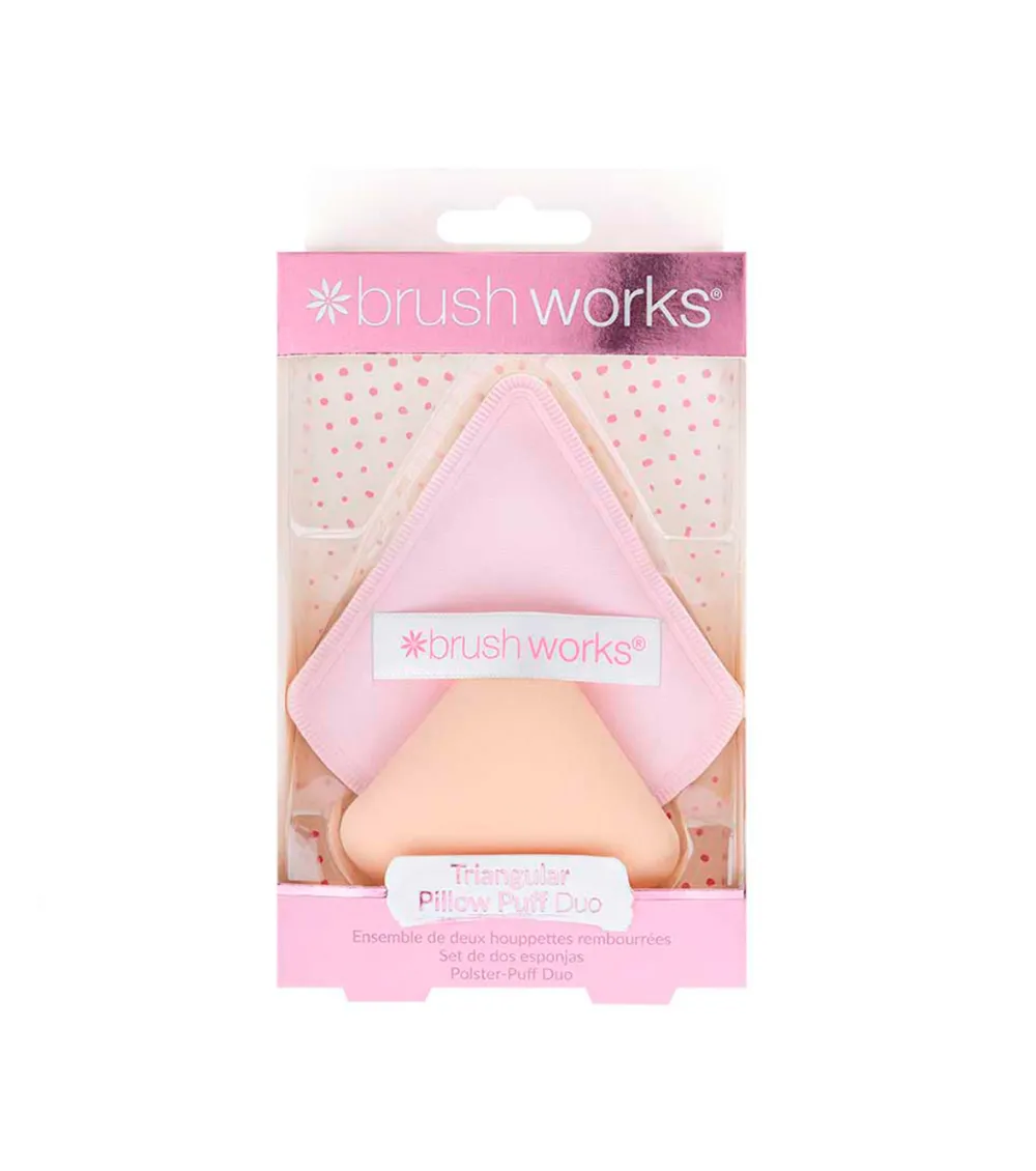 Dúo de borlas de maquillaje triangulares acolchadas>Brushworks Best