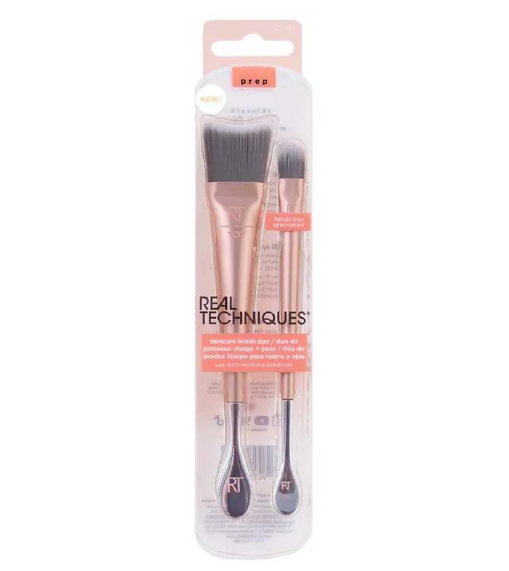 Dúo de brochas para rostro y ojos Skincare Brush Duo - 107 + 109>Real Techniques New