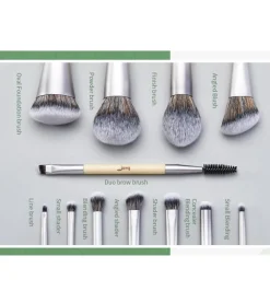 *Eco-Friendly Makeup* - Set de brochas 12 piezas - T327: Burlywood>Jessup Beauty Outlet