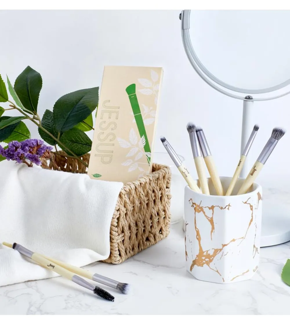 *Eco-Friendly Makeup* - Set de pinceles 8 piezas - T328: Burlywood>Jessup Beauty Discount