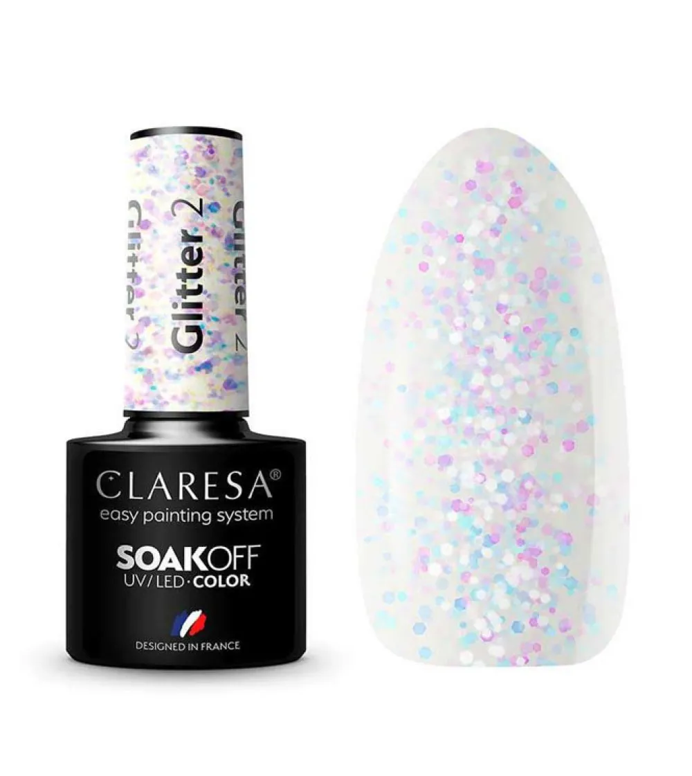 Esmalte semipermanente Soak off - 02: Glitter>Claresa Clearance