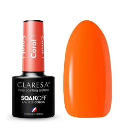 Esmalte semipermanente Soak off - 01: Coral>Claresa Clearance