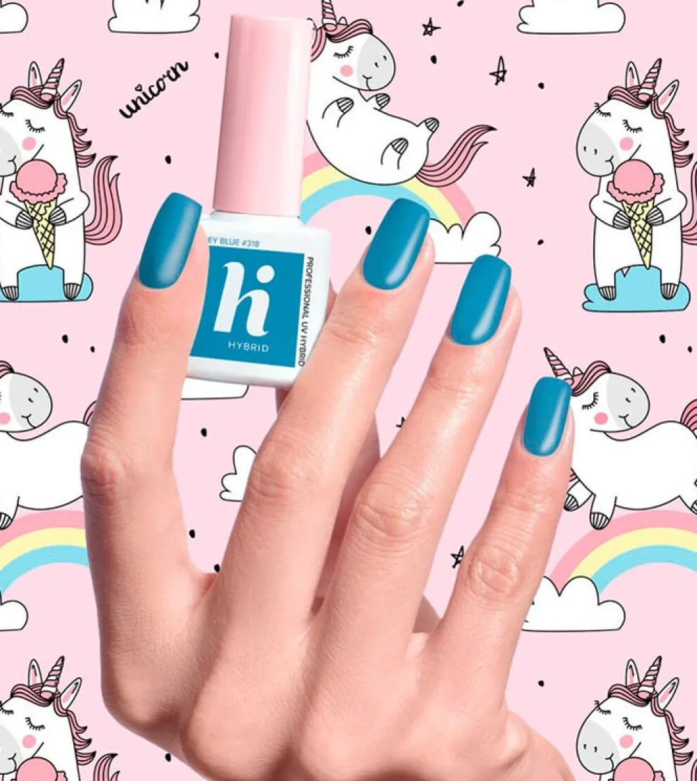 *Hi Unicorn* - Esmalte de uñas semipermanente - 318: Grey Blue>Hi Hybrid Discount