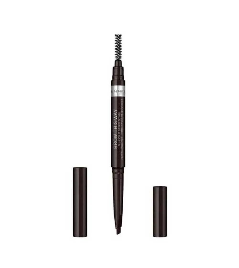 Lápiz de cejas con cepillo Brow this way - 004: Soft Black>Rimmel London Hot