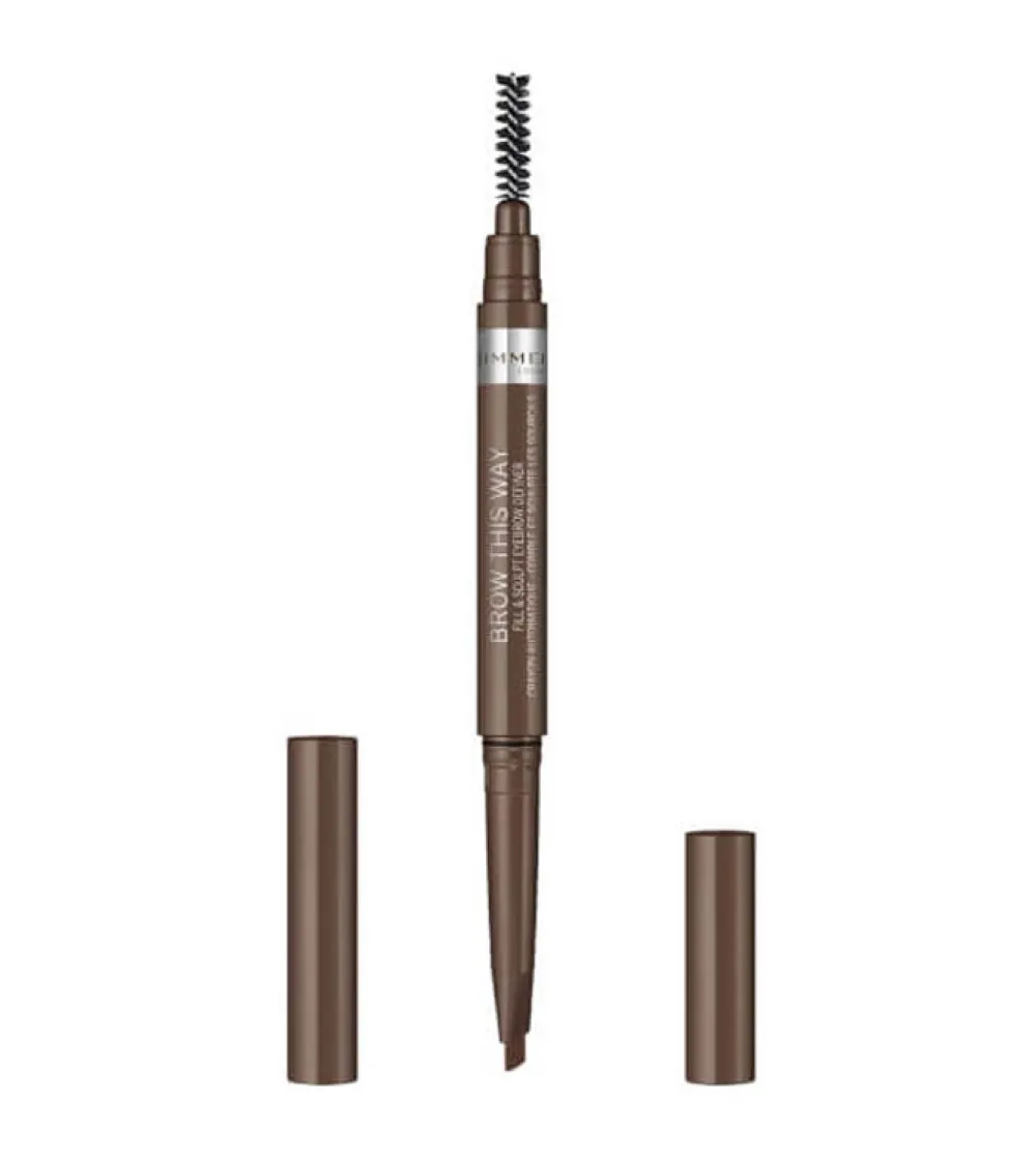 Lápiz de cejas con cepillo Brow this way - 002: Medium Brown>Rimmel London Sale