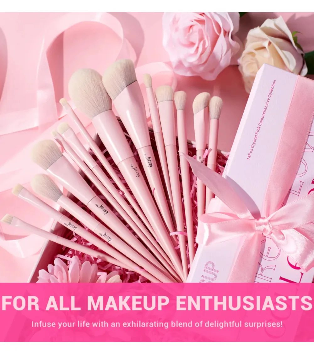 *Makeup Lover Collection IV* - Set de 14 brochas - Crystal Pink>Jessup Beauty Discount