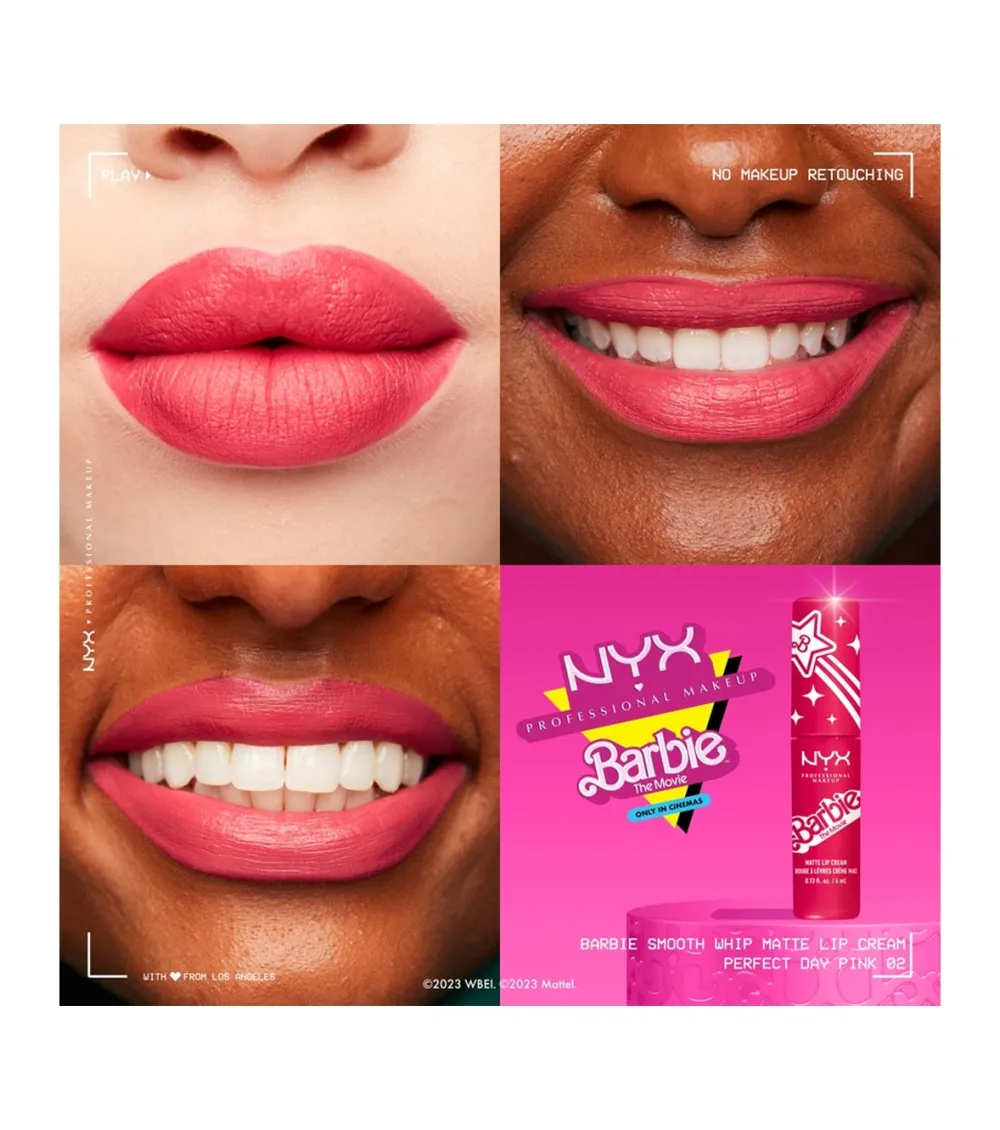 - *Barbie La Película* - Labial Líquido Smooth Whip Matte Lip Cream - 02: Perfect Day Pink>NYX Professional Makeup Outlet