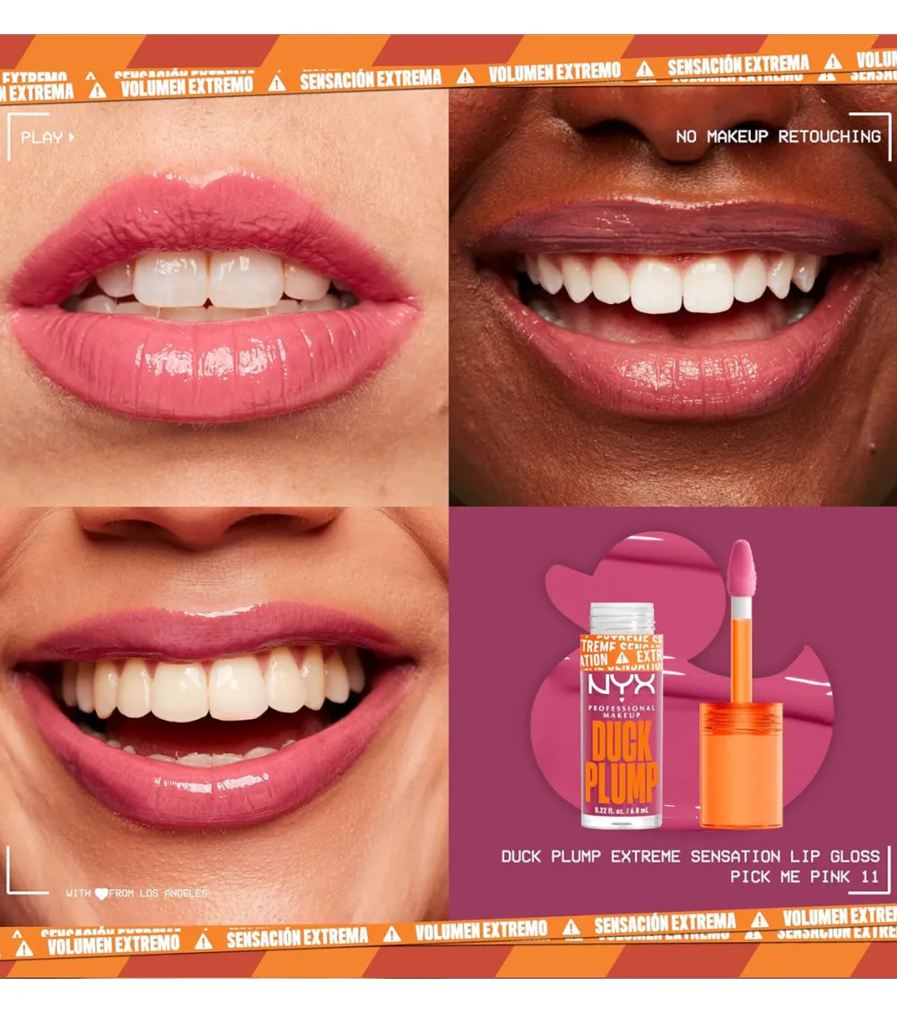- Brillo de labios voluminizador Duck Plump - 11: Pick Me Pink>NYX Professional Makeup Hot