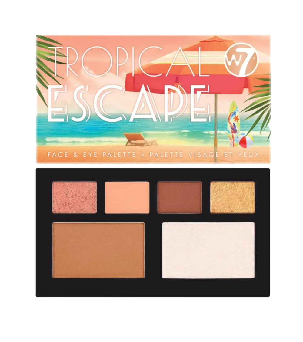 Paleta de rostro y sombras de ojos Tropical Escape - Light-Medium>W7 New