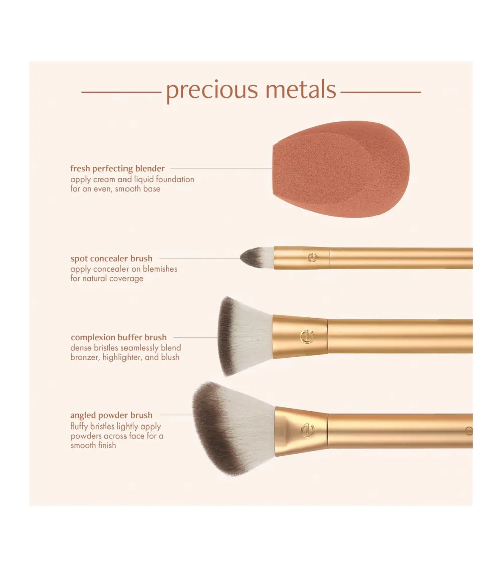 *Precious Metals* - Set de 3 brochas + Esponja>Ecotools Clearance