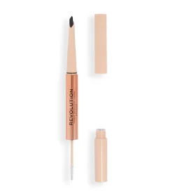 Revolution - Lápiz de cejas Fluffy Brow Filter Duo - Granite>Makeup Revolution