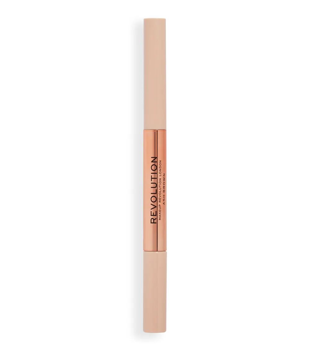 Revolution - Lápiz de cejas Fluffy Brow Filter Duo - Granite>Makeup Revolution