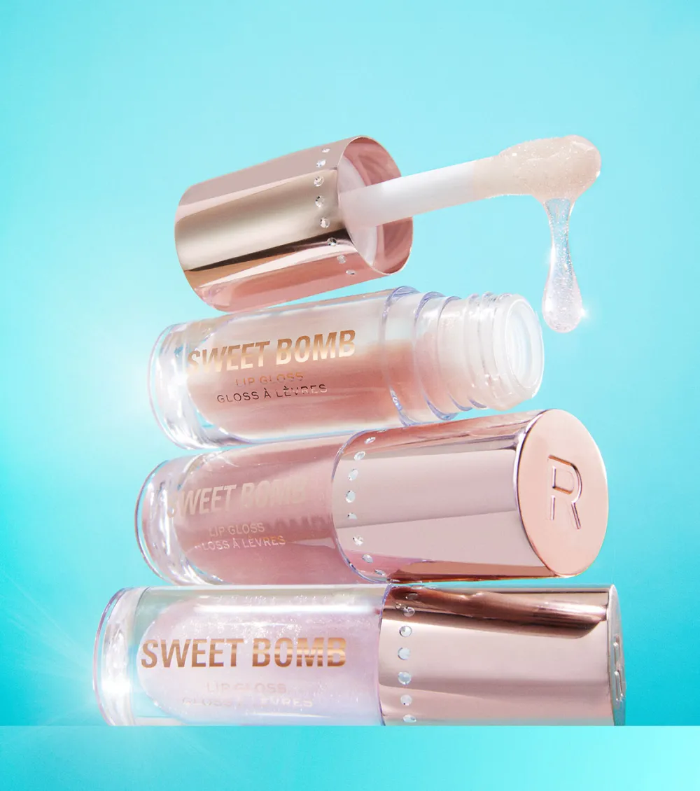Revolution - *Y2K Baby* - Brillo de labios Sweet Bomb - Strawberry Swirl Nude>Makeup Revolution Clearance