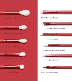 Set 11 pinceles de ojos Jade Series - Amber Red>Eigshow Clearance