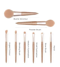 Set de brochas 8 piezas - T266: Shining Party Golden><noscript><img width=
