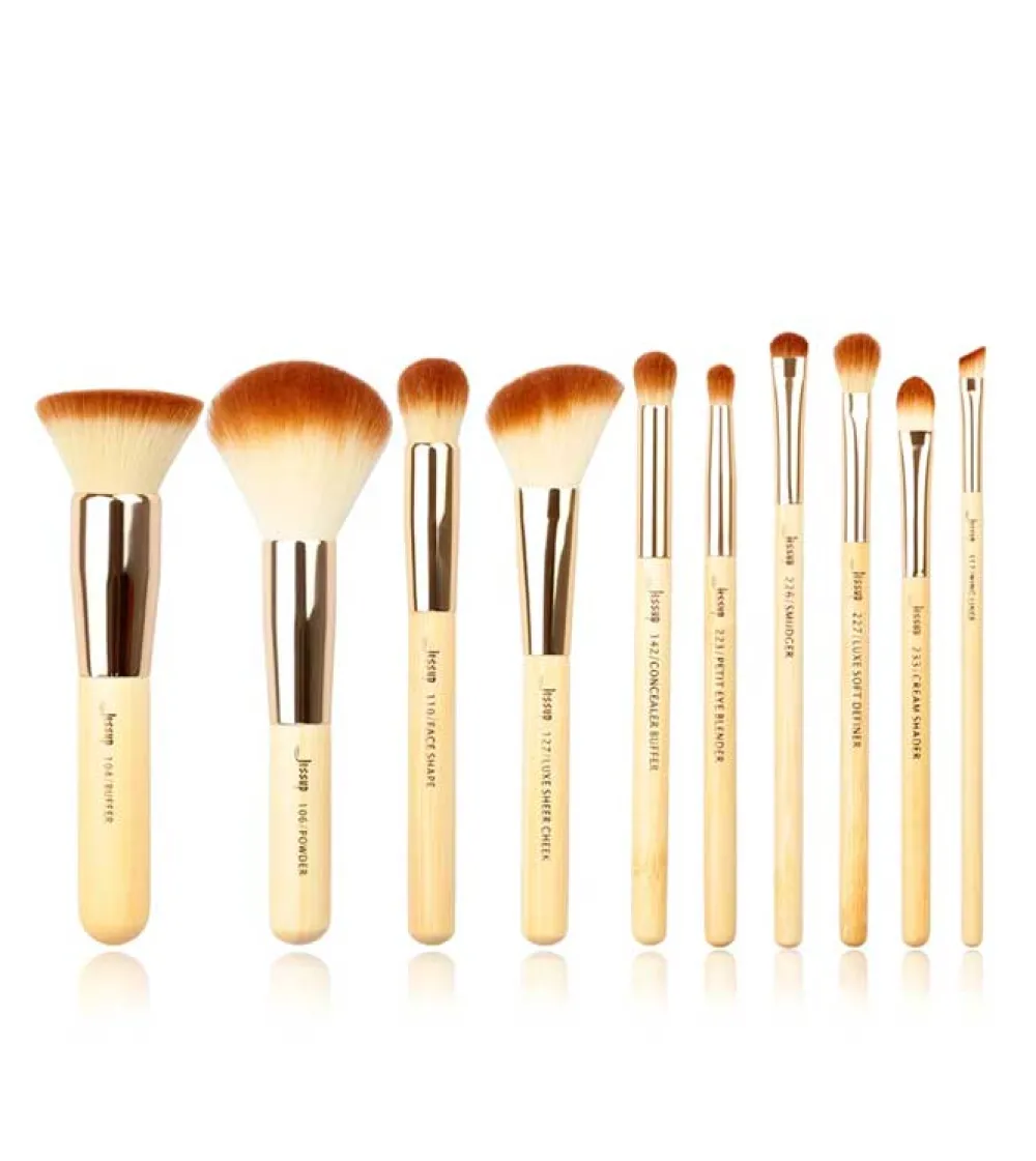 Set de brochas 10 piezas - T136: Bamboo>Jessup Beauty Outlet