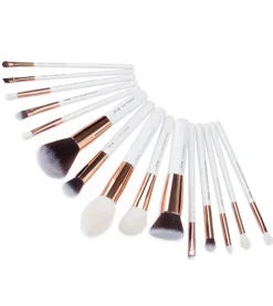 Set de brochas 15 piezas - T220: White/Rose Gold>Jessup Beauty Outlet