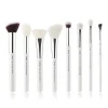 Set de brochas 8 piezas - T239: White/Silver>Jessup Beauty Outlet