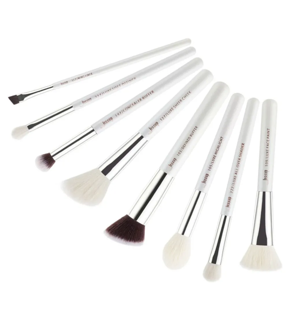 Set de brochas 8 piezas - T239: White/Silver>Jessup Beauty Outlet
