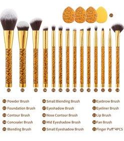 Set de brochas Leopard (15 piezas)>Docolor Hot
