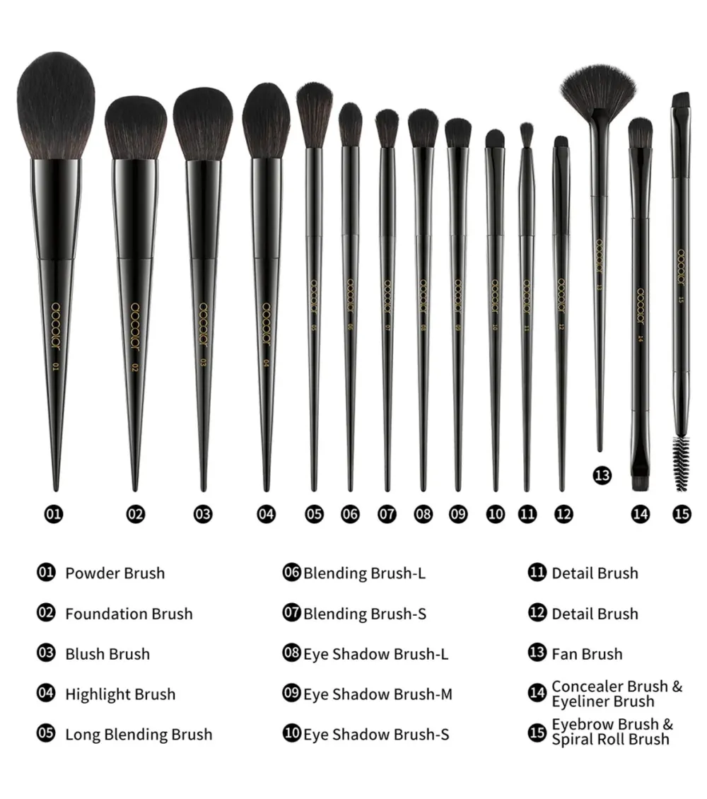 Set de brochas Obsidian (15 piezas)>Docolor Discount