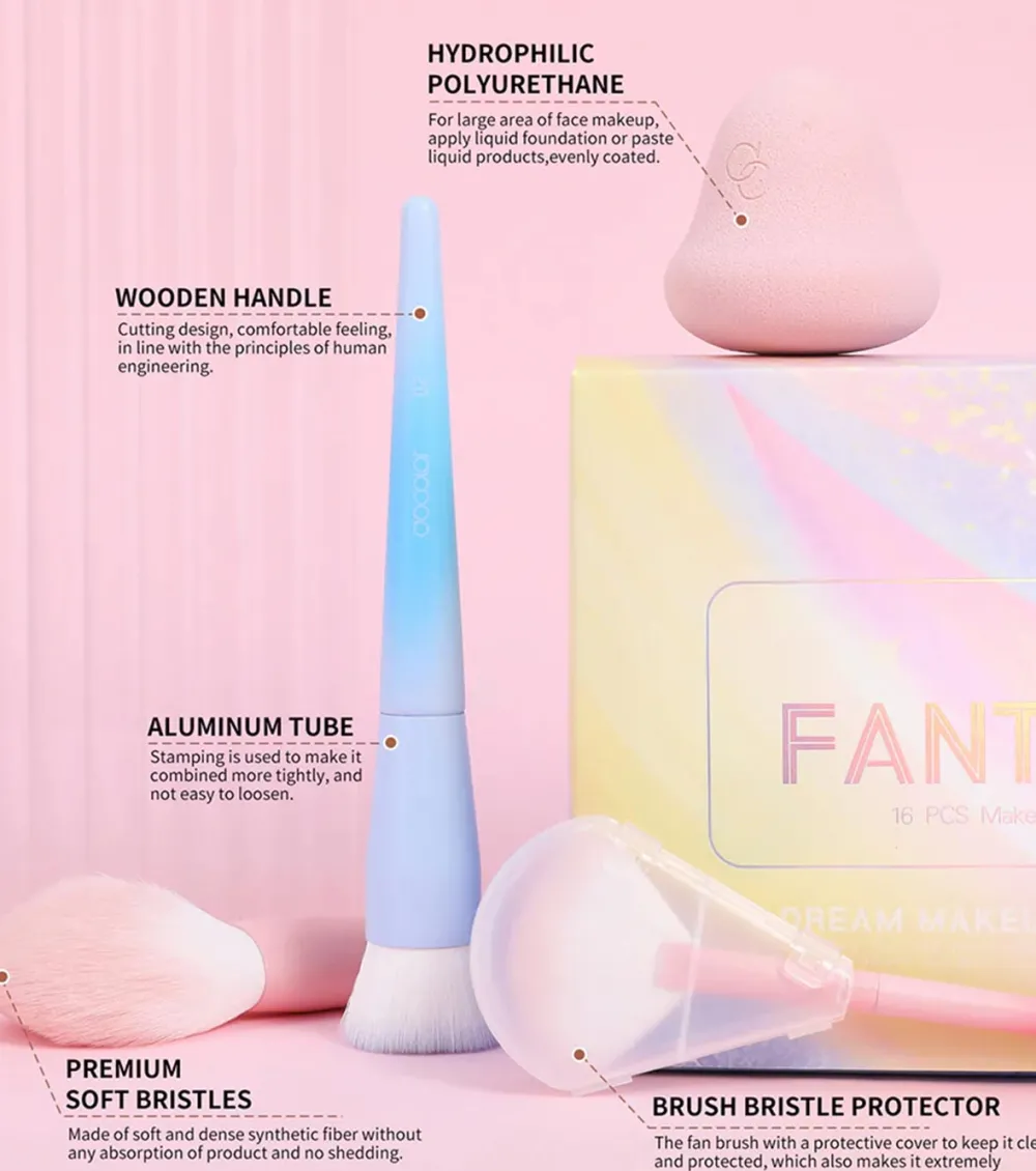 Set de brochas y accesorios Fantasy Set (18 piezas)>Docolor Discount