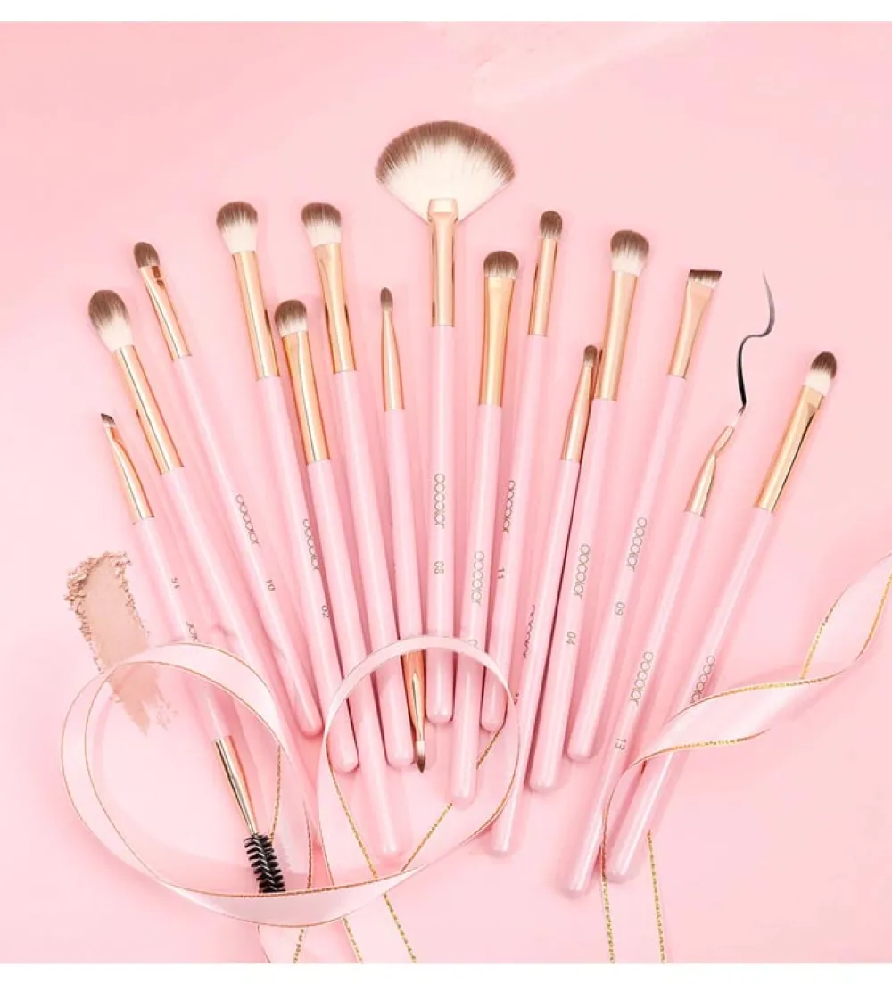 Set de pinceles para ojos Soft Pink Pro (15 piezas)>Docolor