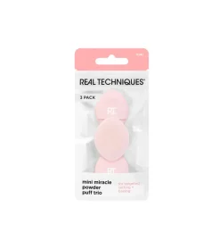Trío de mini borlas de maquillaje para polvo Miracle>Real Techniques