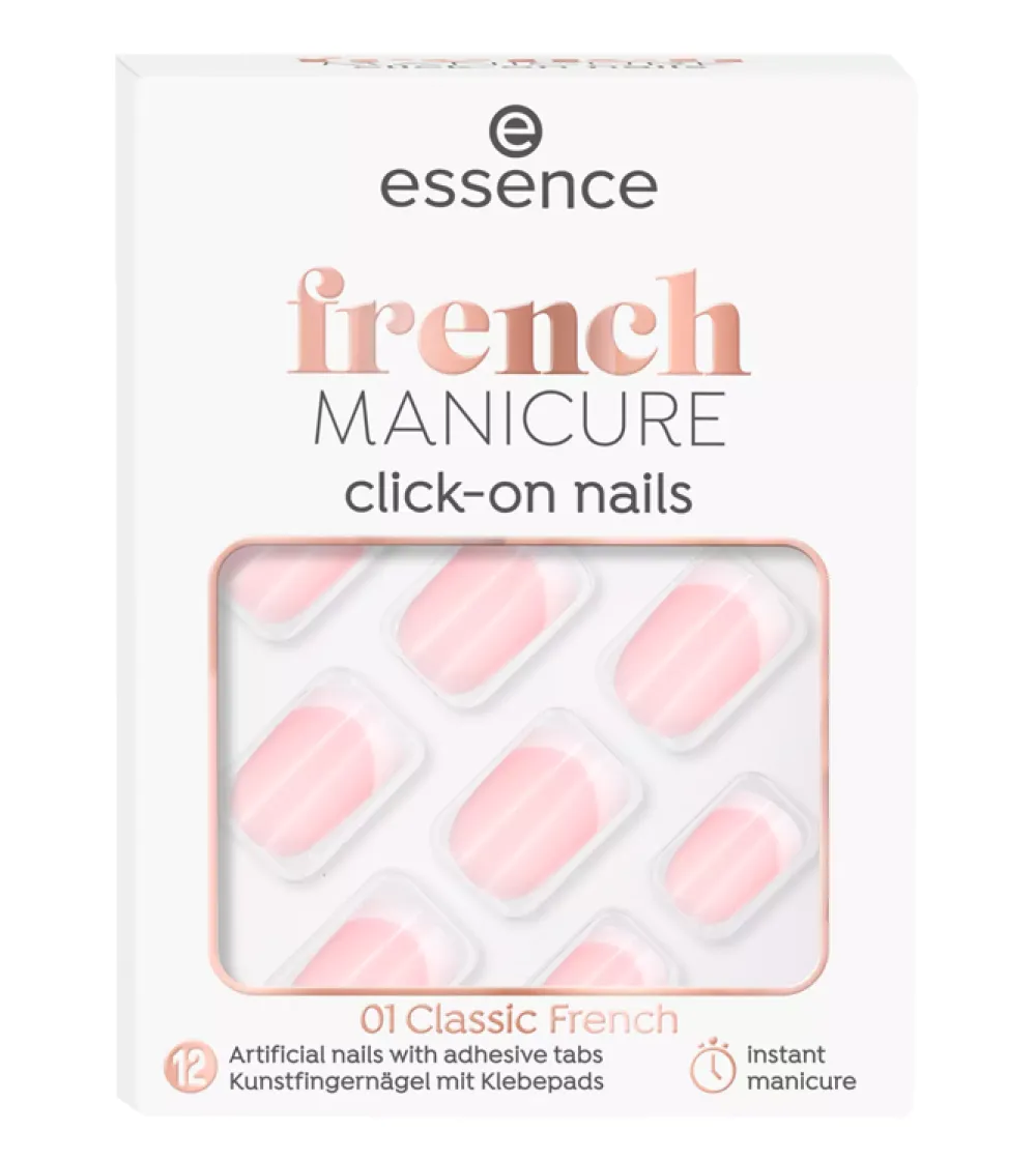 Uñas postizas Click-on French Manicure - 01: Classic French>essence Sale