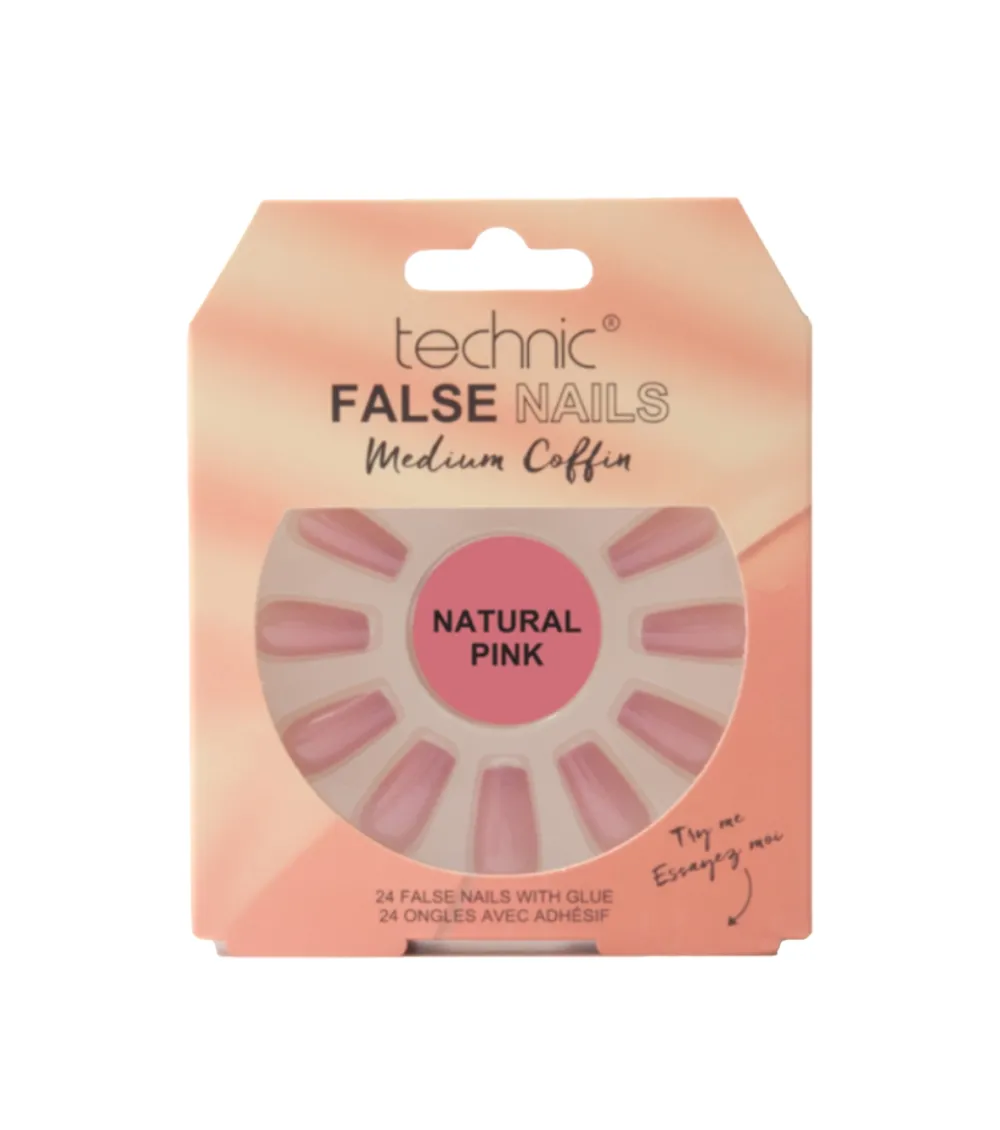 Uñas postizas False Nails Medium Coffin - Natural Pink>Technic Cosmetics Online