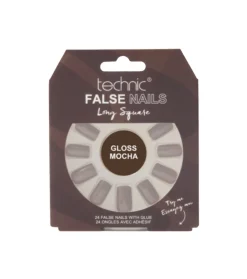 Uñas postizas False Nails Long Square - Gloss Mocha>Technic Cosmetics Outlet