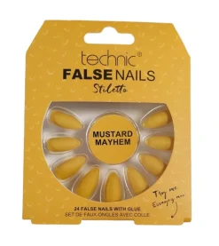Uñas postizas False Nails Stiletto - Mustard Mayhem>Technic Cosmetics