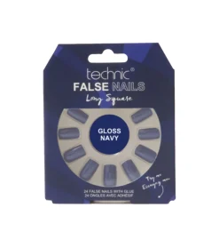 Uñas postizas False Nails Long Square - Gloss Navy>Technic Cosmetics Discount