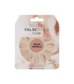 Uñas postizas False Nails Stiletto - Beige Marble>Technic Cosmetics Outlet