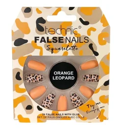 Uñas postizas False Nails Squareletto - Orange Leopard>Technic Cosmetics Clearance