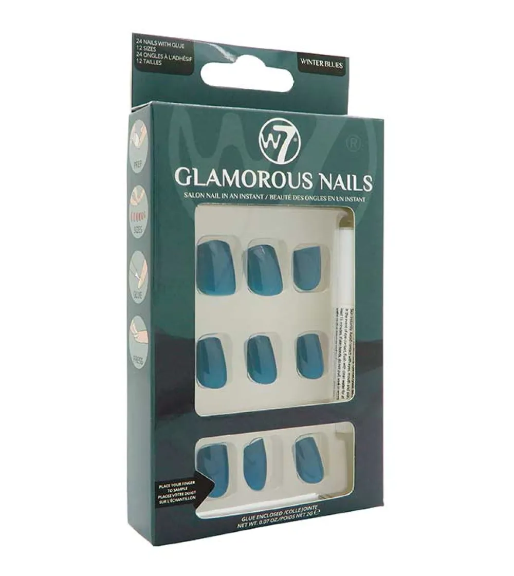 Uñas postizas Glamorous Nails - Winter Blues>W7 Sale