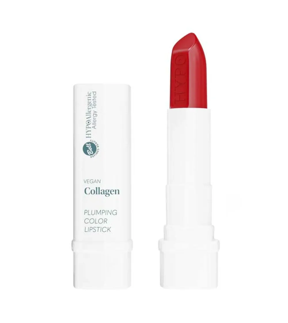 *Vegan Collagen* - Barra de labios HypoAllergenic Plumping Color Lipstick - 04: Fire>Bell Outlet