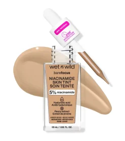 - Base de maquillaje Bare Focus Niacinamide Skin Tint - Amber Beige>Wet n Wild Hot